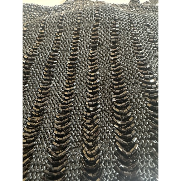 Small Beaded‎ Woman Bag Clutch Purse Evening Bag Black - Picture 8 of 8